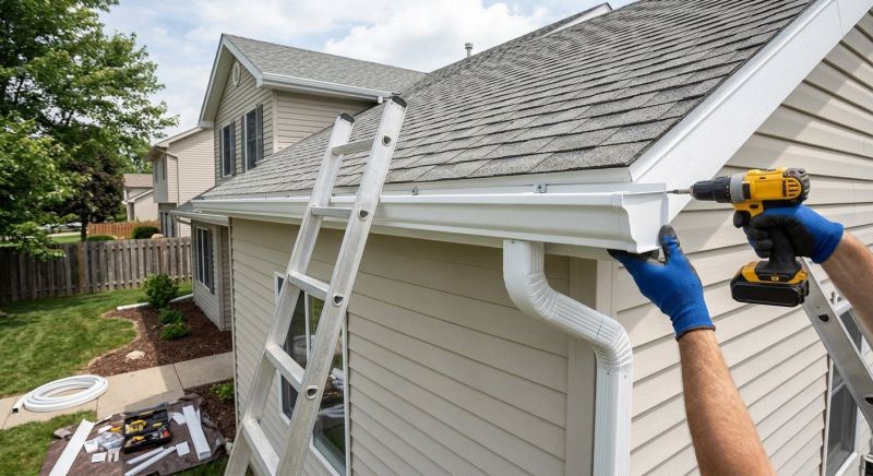 Vinyl Gutters Installation project example