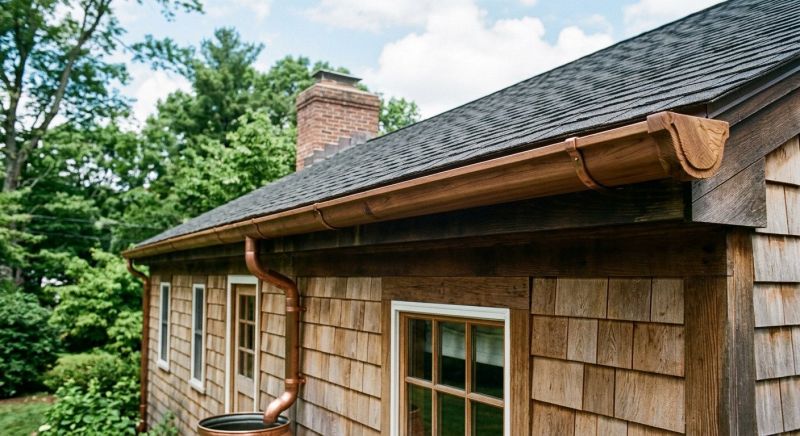 Wood Gutters Installation project example